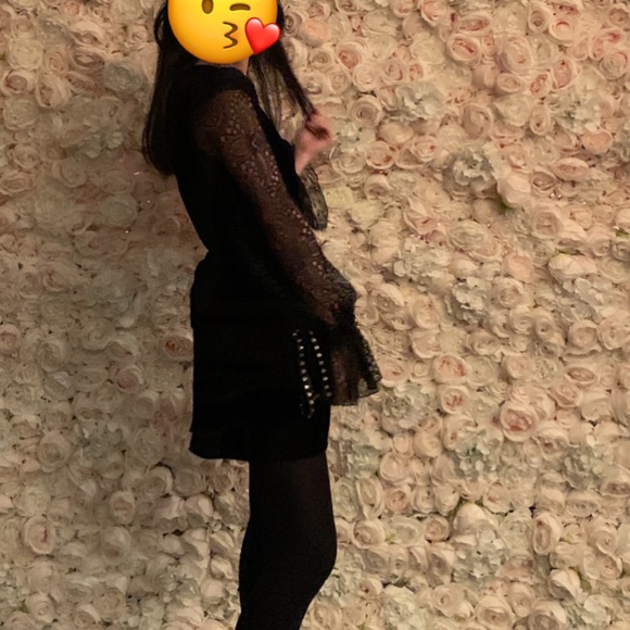 H&M x Vampires Wife Lace Sleeve Velvet mini dress - Picture 7 of 8